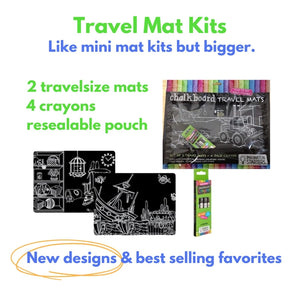 Imagination Starters Chalkboard Travel Mat Set: Dino/Construction