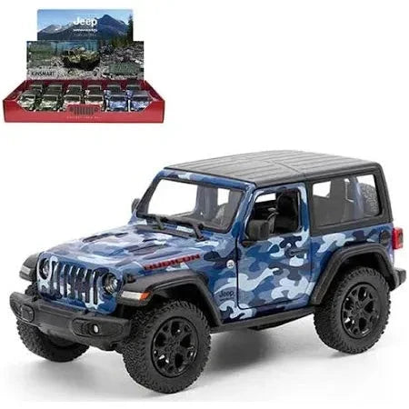 Kinsmart 5" 1:34 Scale Die Cast Metal Pull Back 2018 Jeep Wrangler Camo Open Top