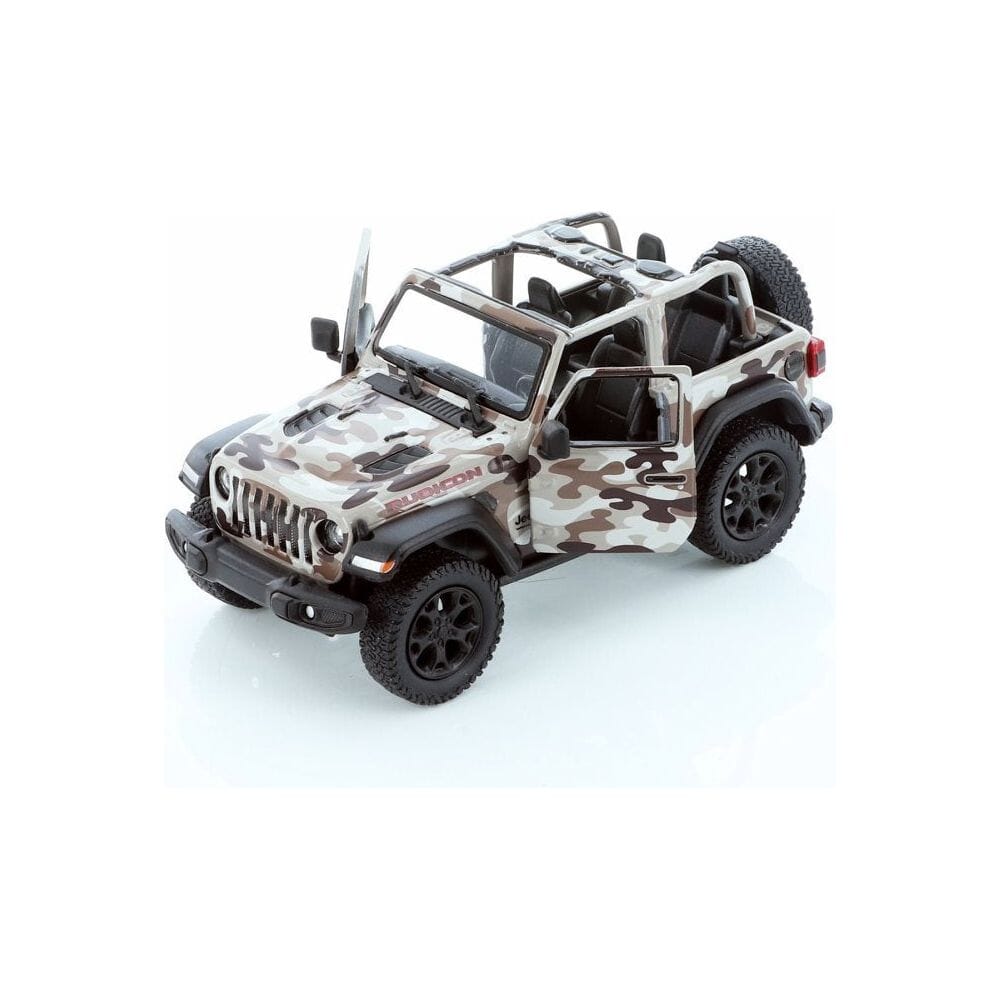 Kinsmart 5" 1:34 Scale Die Cast Metal Pull Back 2018 Jeep Wrangler Camo Open Top