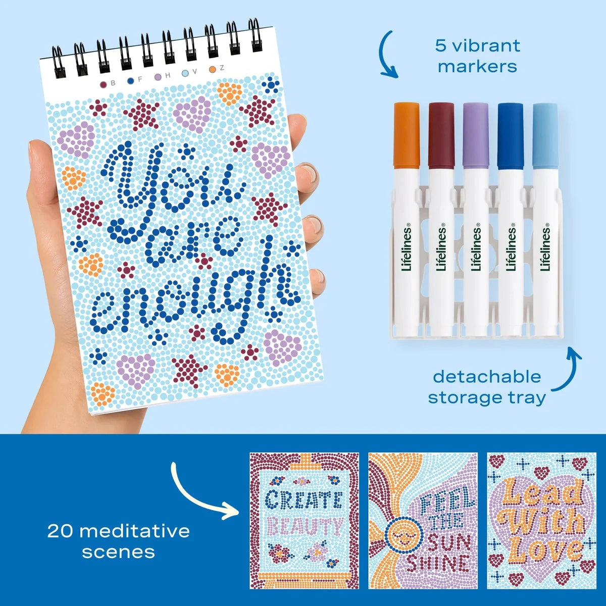 Lifelines FlowArt Mini Dot-By-Letter, Pocket Positivity