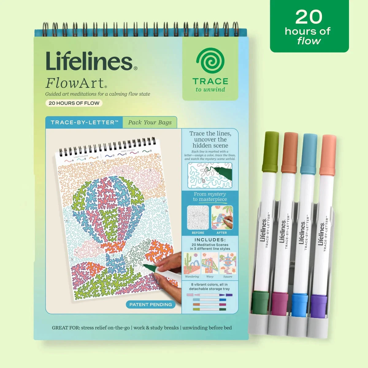 Lifelines FlowArt Trace-By-Letter, Pack Your Bags