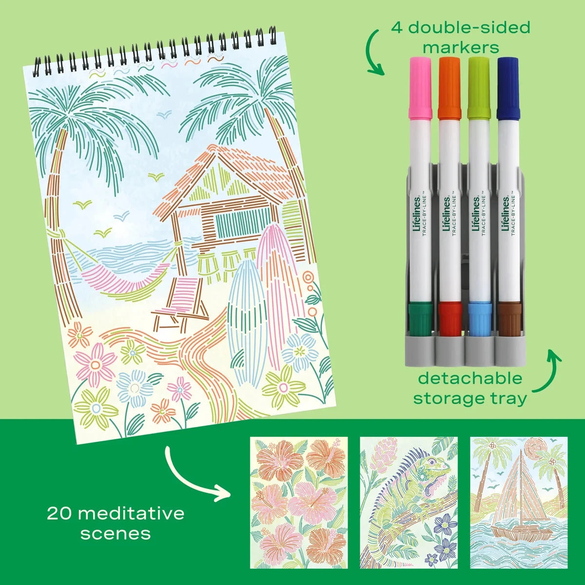 Lifelines FlowArt: Trace-By-Line, Tropical Paradise