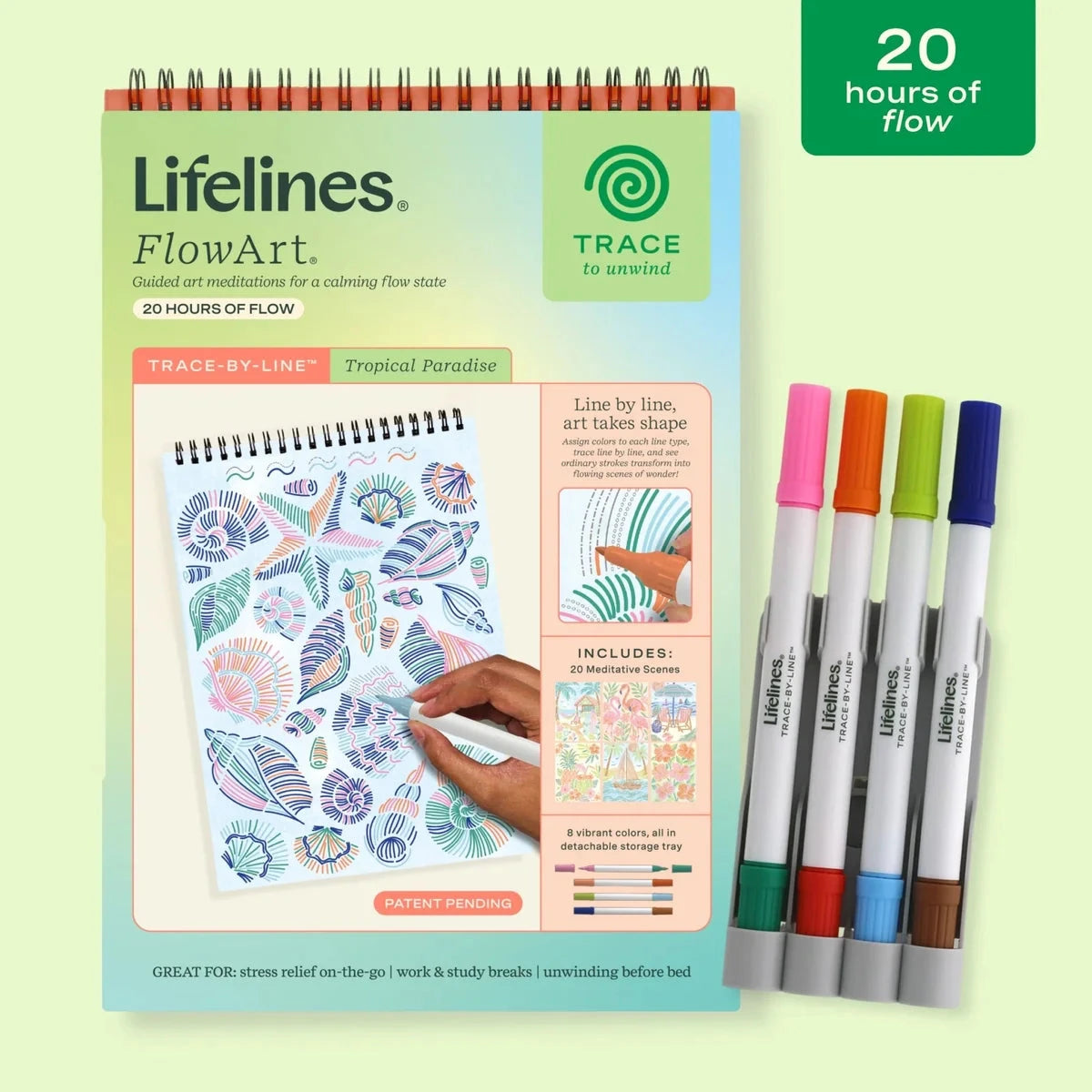 Lifelines FlowArt: Trace-By-Line, Tropical Paradise