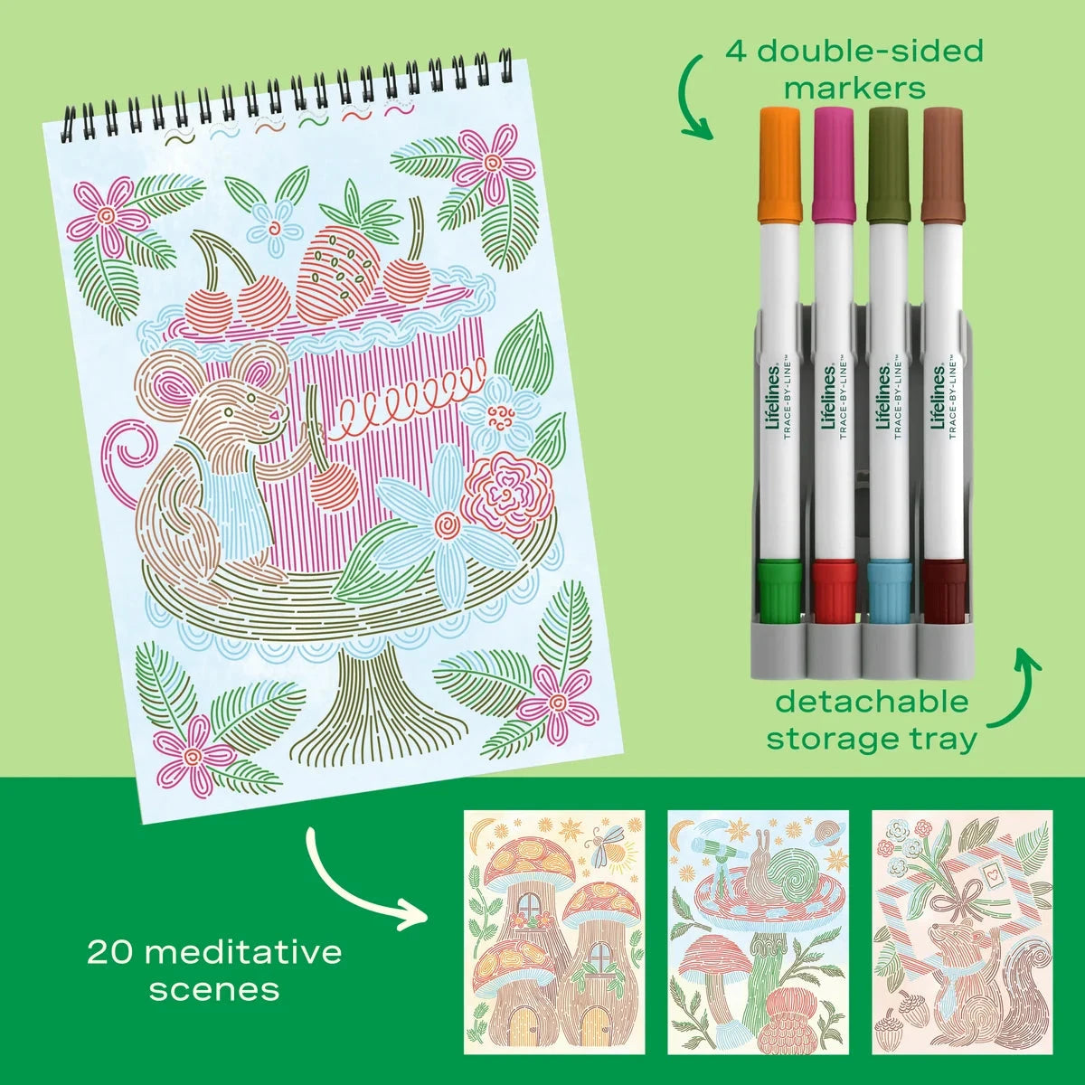 Lifelines FlowArt: Trace-By-Line, Woodland Whimsy