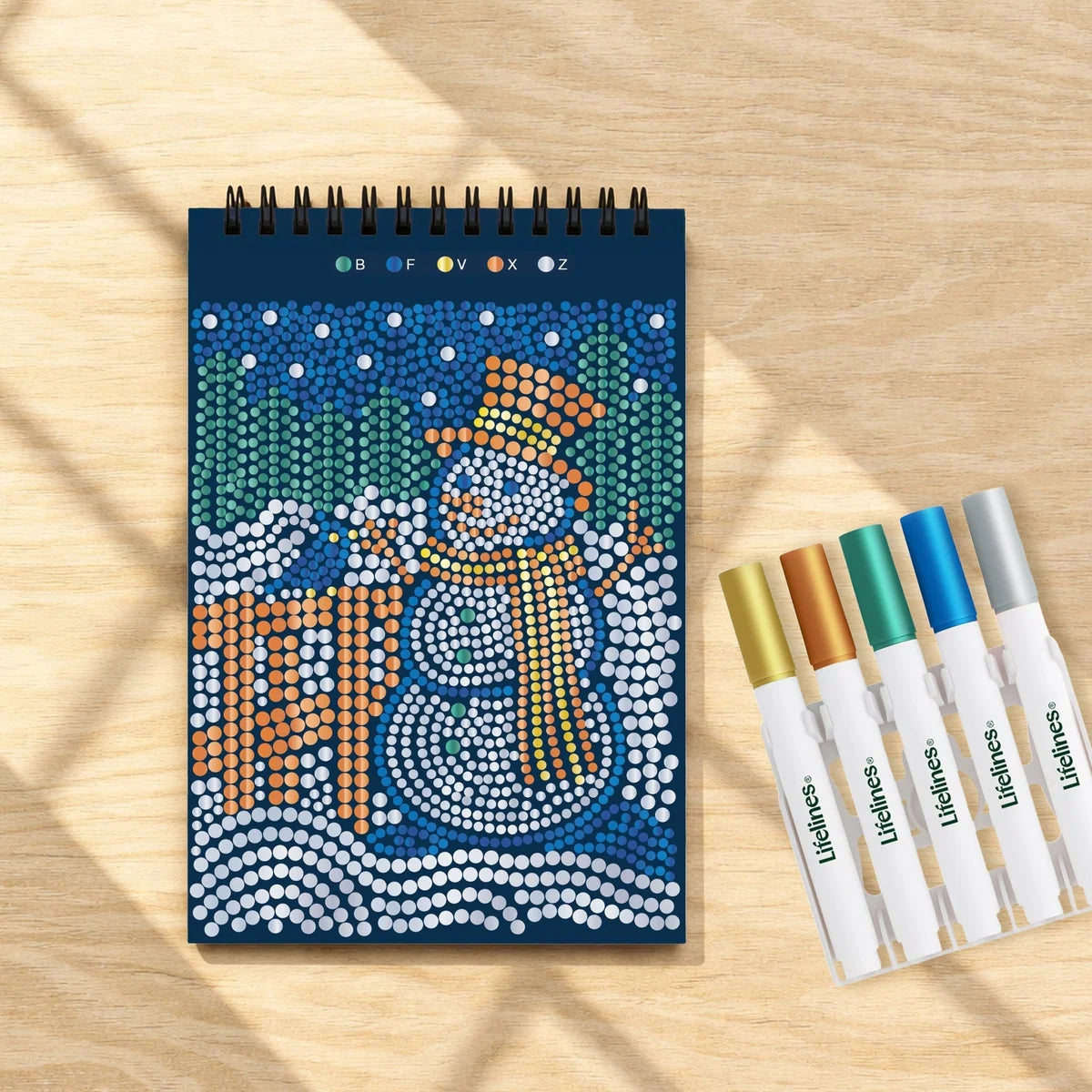 Lifelines FlowArt® Mini - Dot-by-Letter Frosted Village-- Metallic Ink