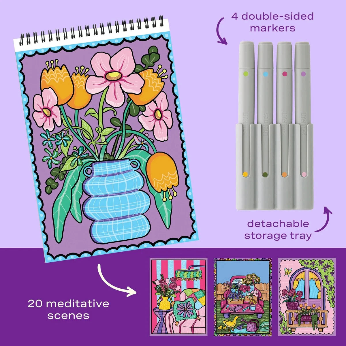 Lifelines Hidden Patterns Color-to-Reveal Fragrant Blooms