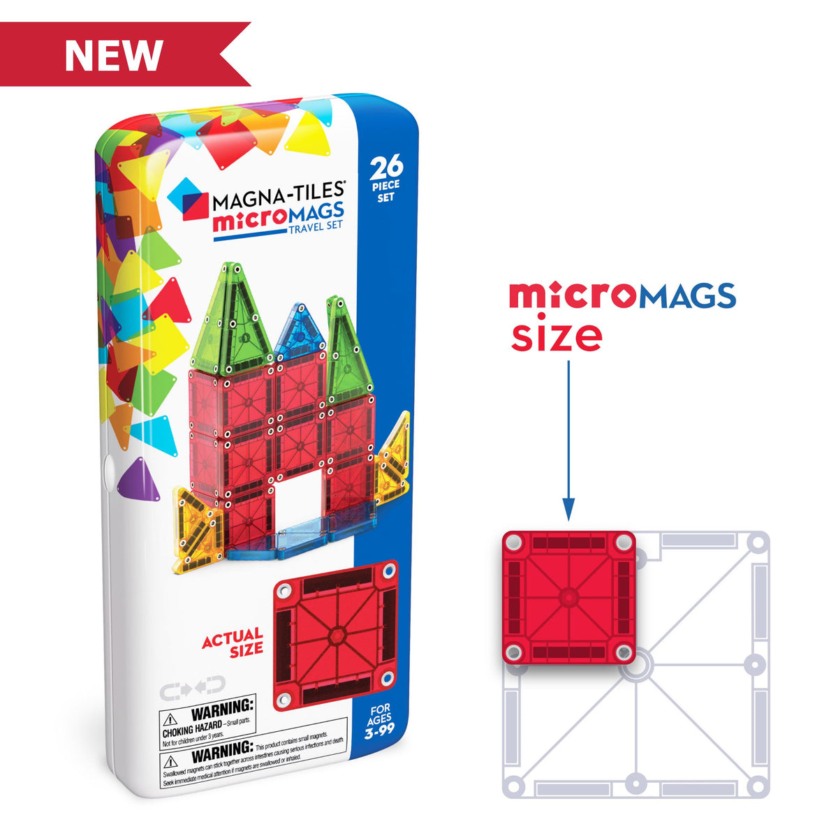 Magna-Tiles MicroMAGS 26-Piece Travel Set