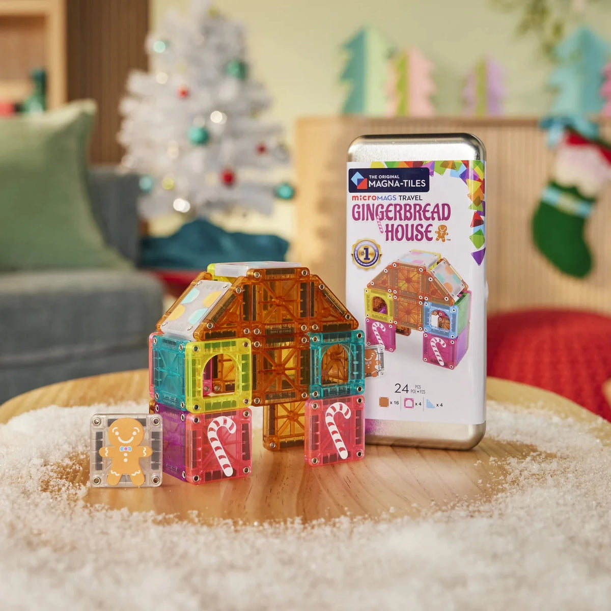 Magna-Tiles MicroMags Gingerbread House Travel Set