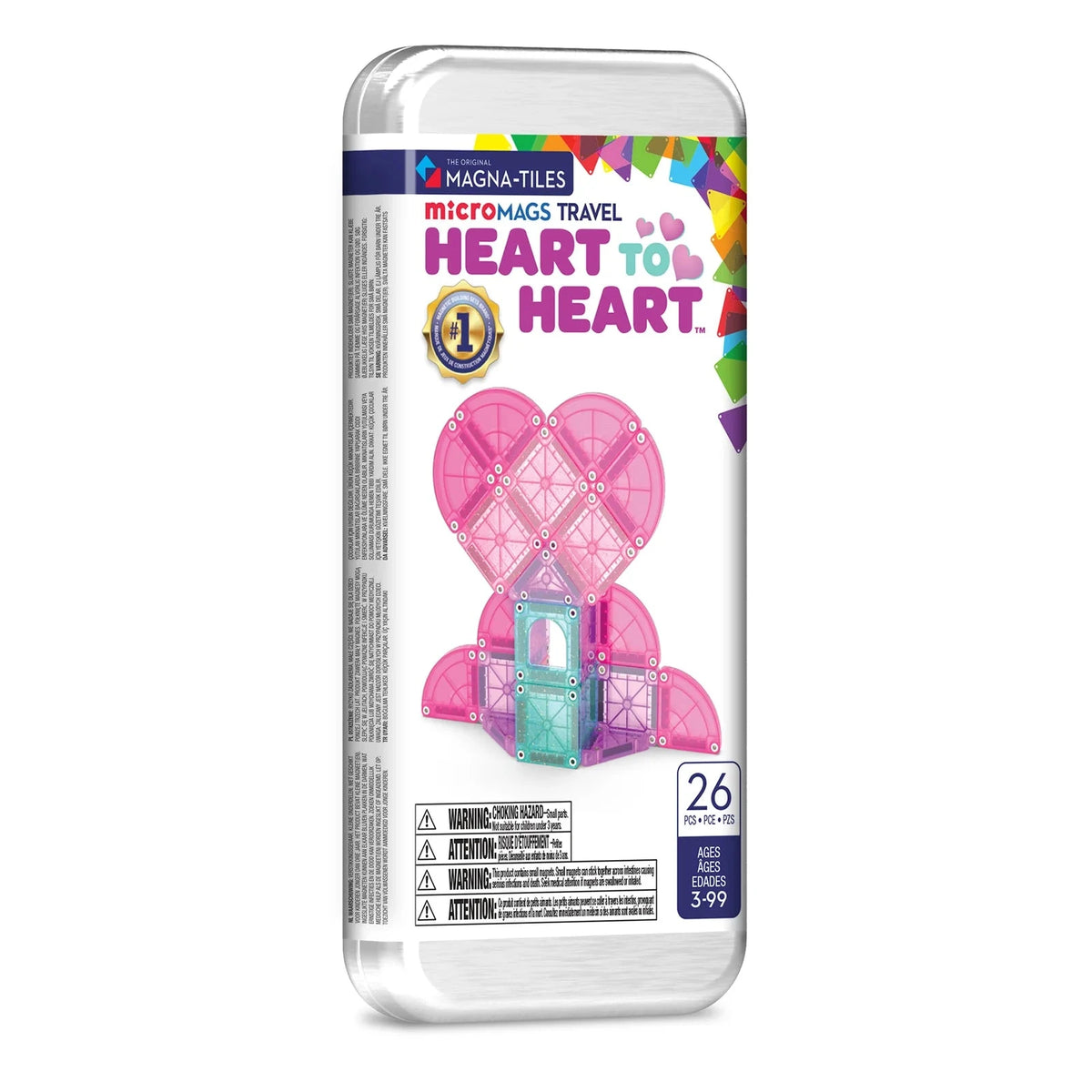 Magna-Tiles MicroMAGS Heart-to-Heart 26-Piece Travel Set