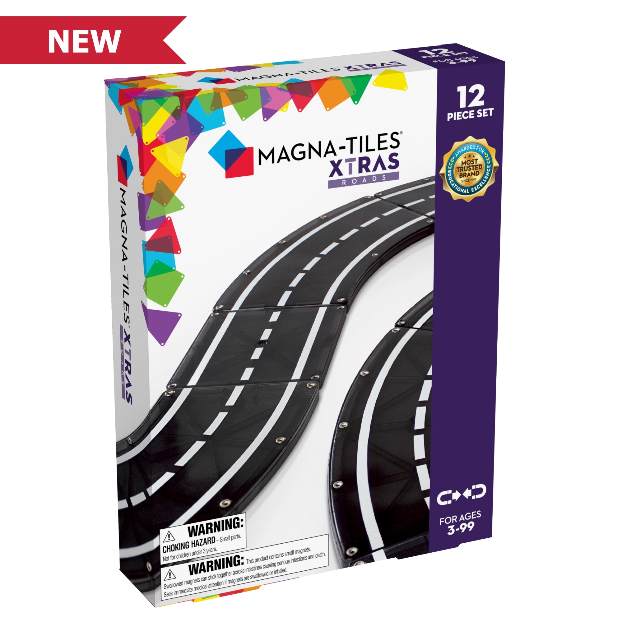Magna-Tiles XTRA: Roads 12-Piece Set