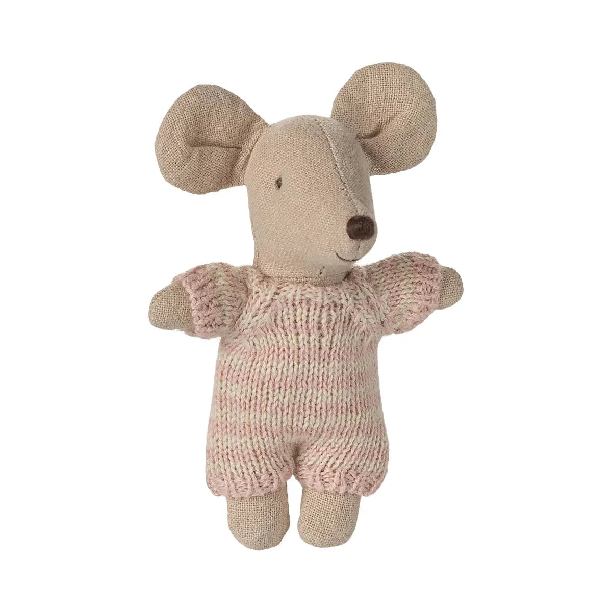 Maileg Baby Mouse in Carry Cot-- Rose