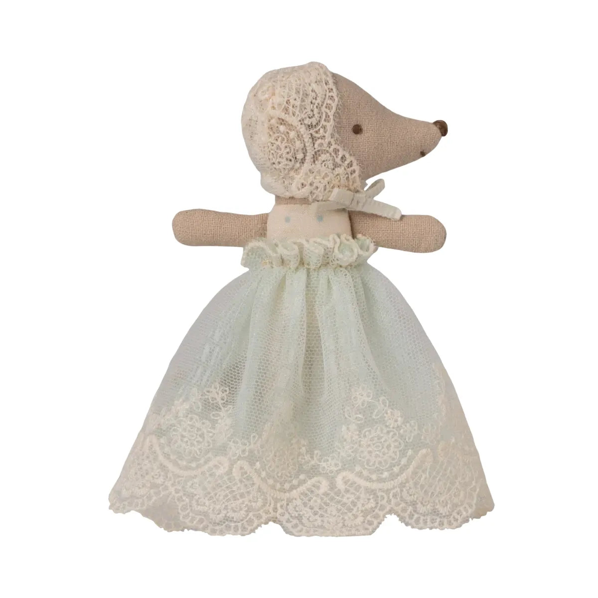 Maileg Baby Mouse in Gown-- Mint
