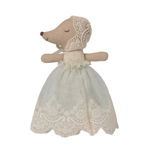 Maileg Baby Mouse in Gown-- Mint
