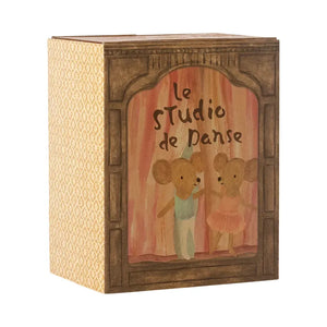 Maileg Ballet mice in dance studio, Little sister and brother