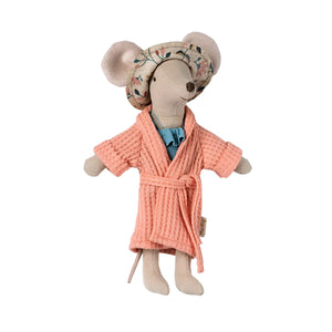 Maileg Bathrobe, Mum Mouse-- Coral