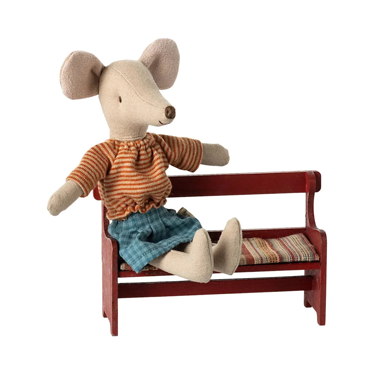 Maileg Bench, Mouse-- Red