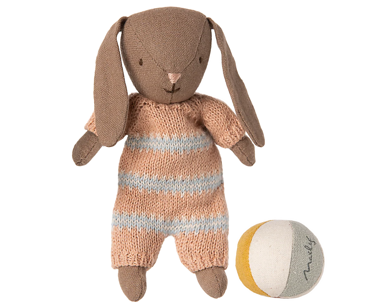 Maileg Bunny Set, Micro-- Brown/Dusty Rose