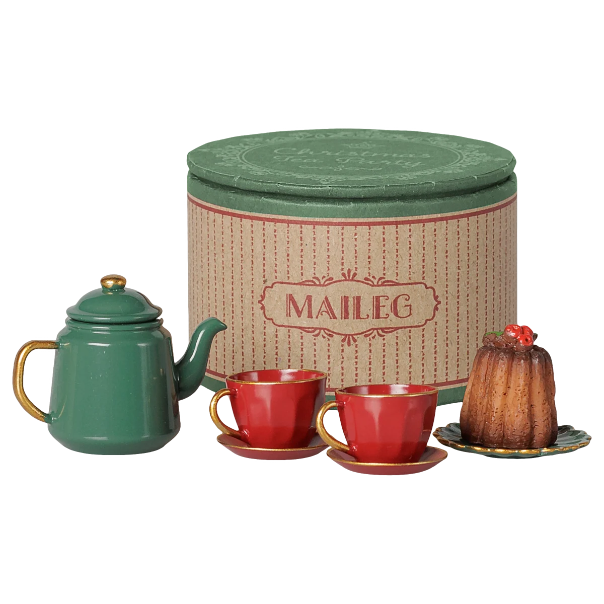 Maileg Christmas Tea Party, Mouse-- Red/Green