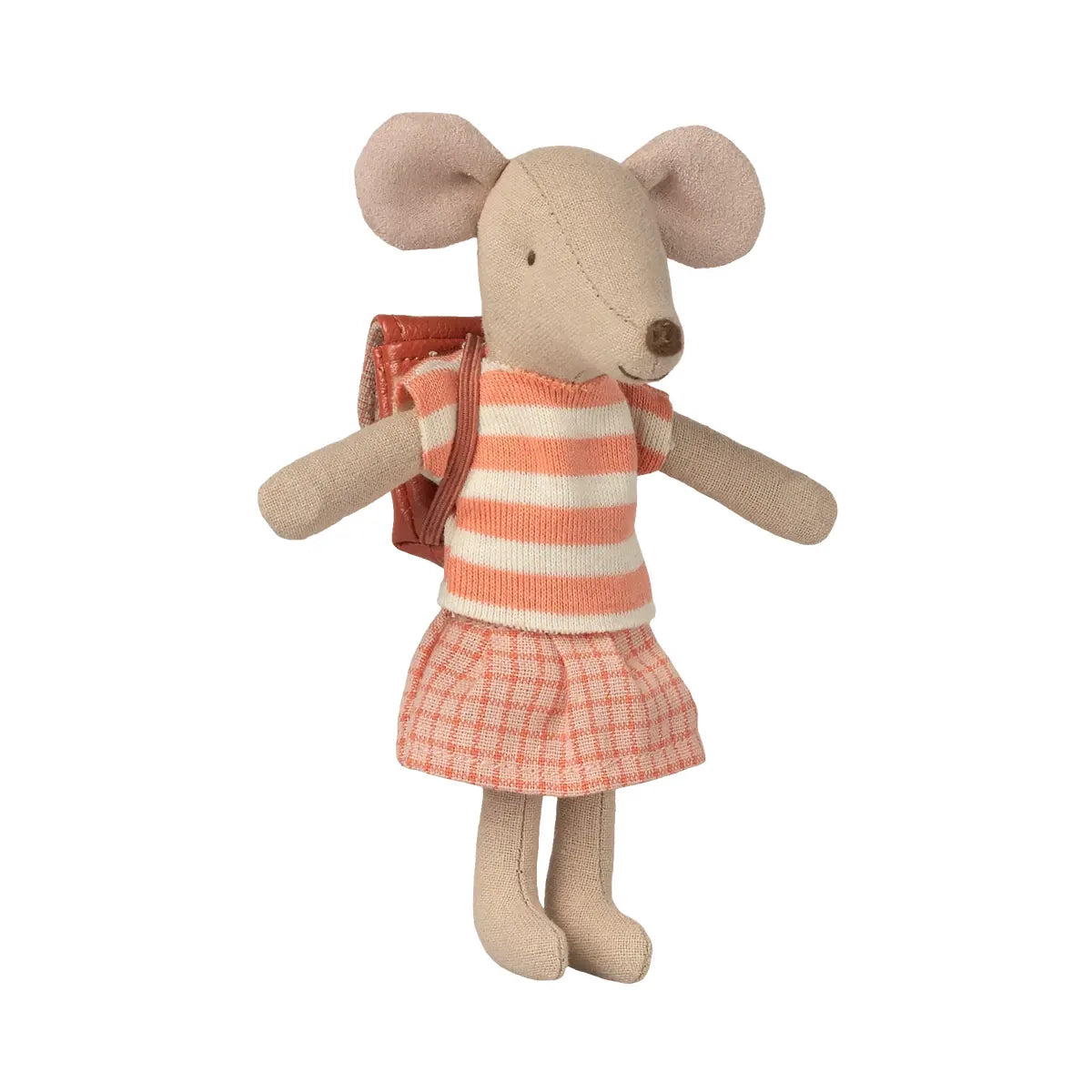 Maileg Clothes and Bag, Big Sister Mouse-- Coral