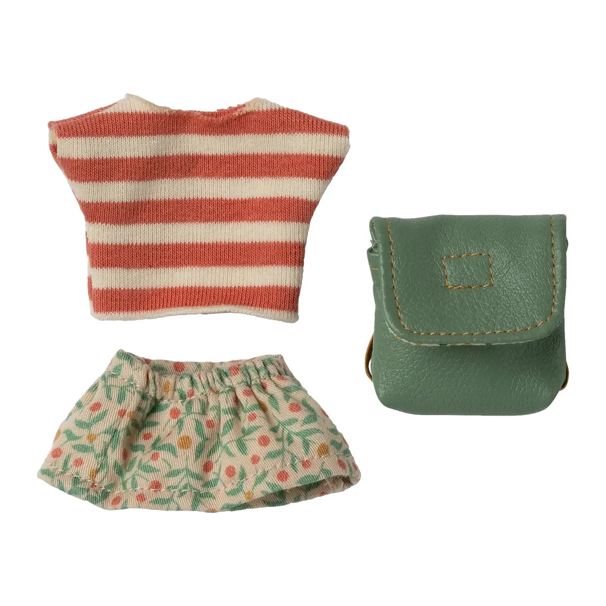 Maileg Clothes and Bag, Big Sister Mouse-- Green