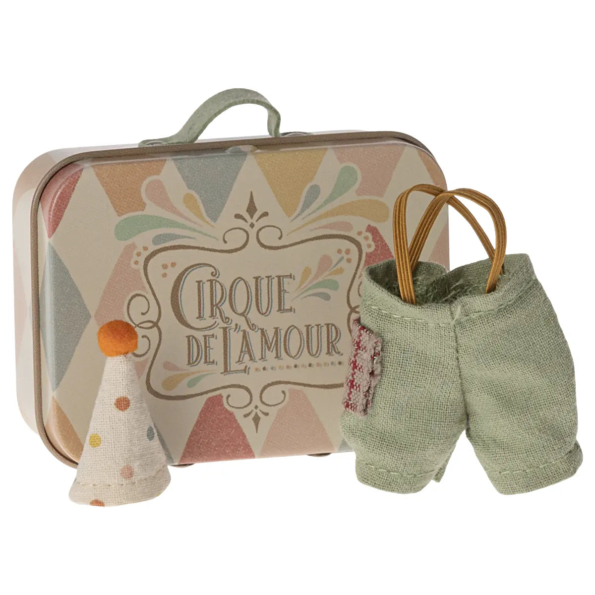 Maileg Clown Clothes in Suitcase, Little Brother Mouse