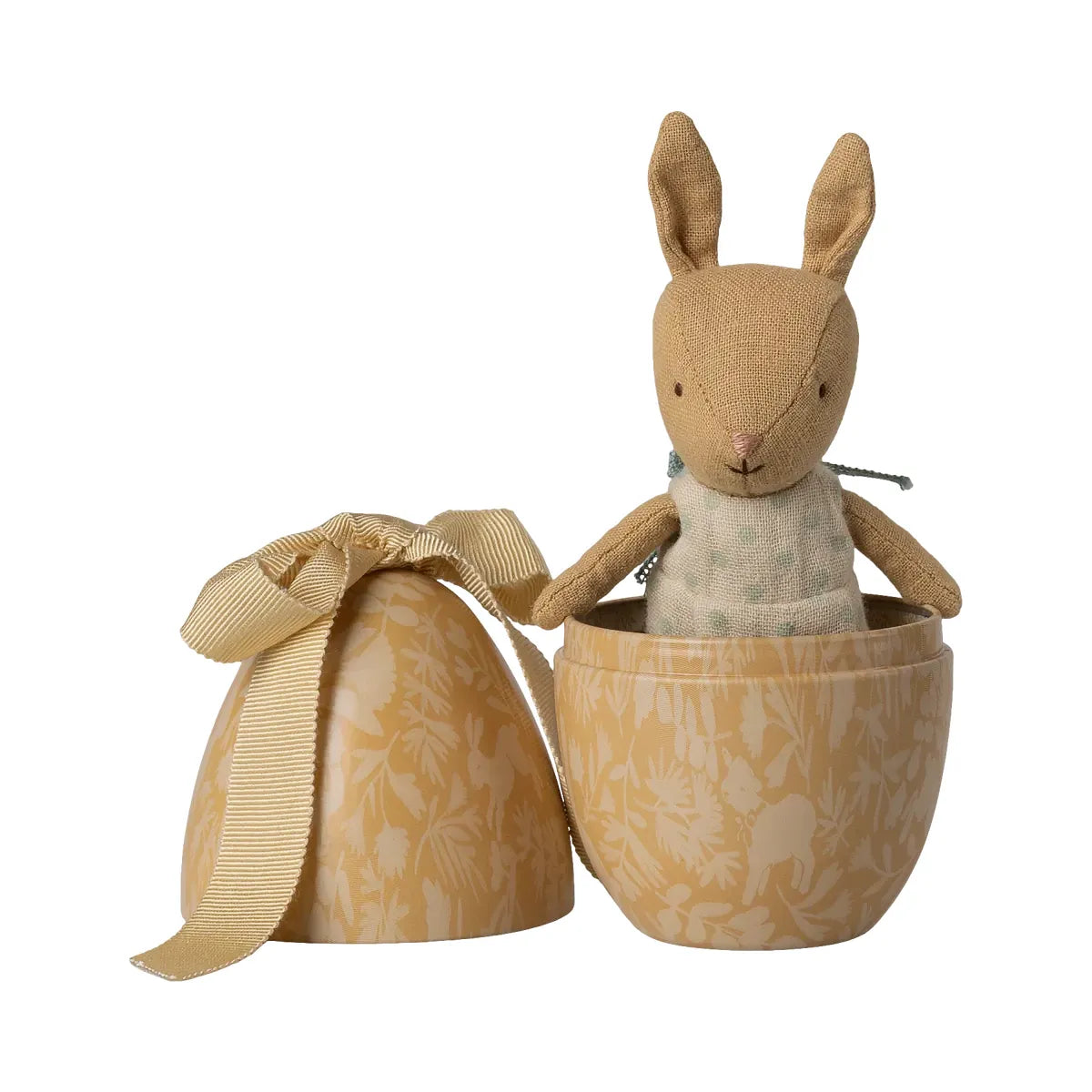 Maileg Easter Egg with Micro Rabbit, Small-- Cream Yellow