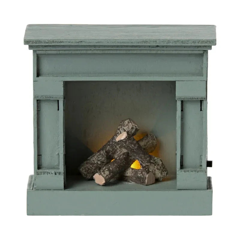 Maileg Fireplace, Mouse - Blue