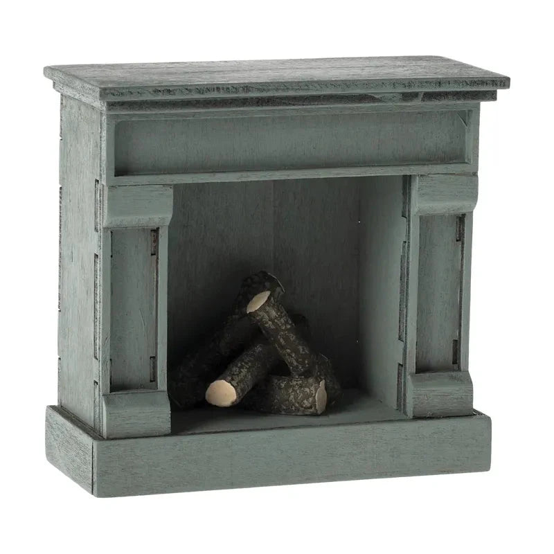 Maileg Fireplace, Mouse - Blue