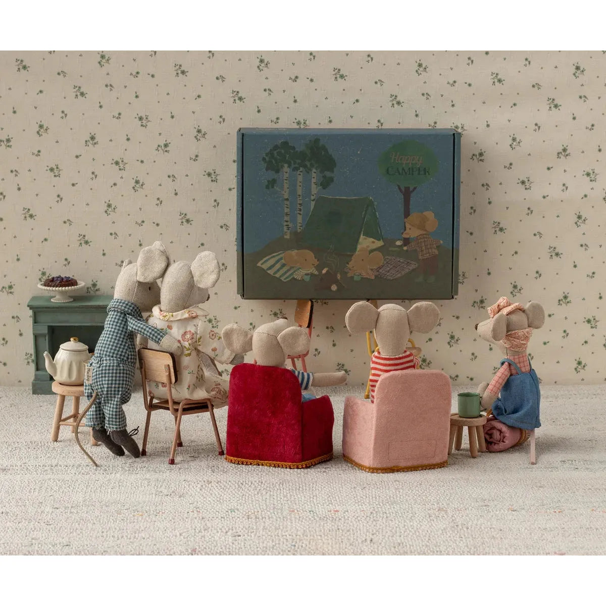 Maileg Folding Chair, Mouse-- Rose