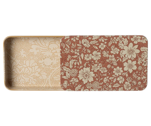 Maileg Metal Box with Sliding Lid-- Heather Blossom