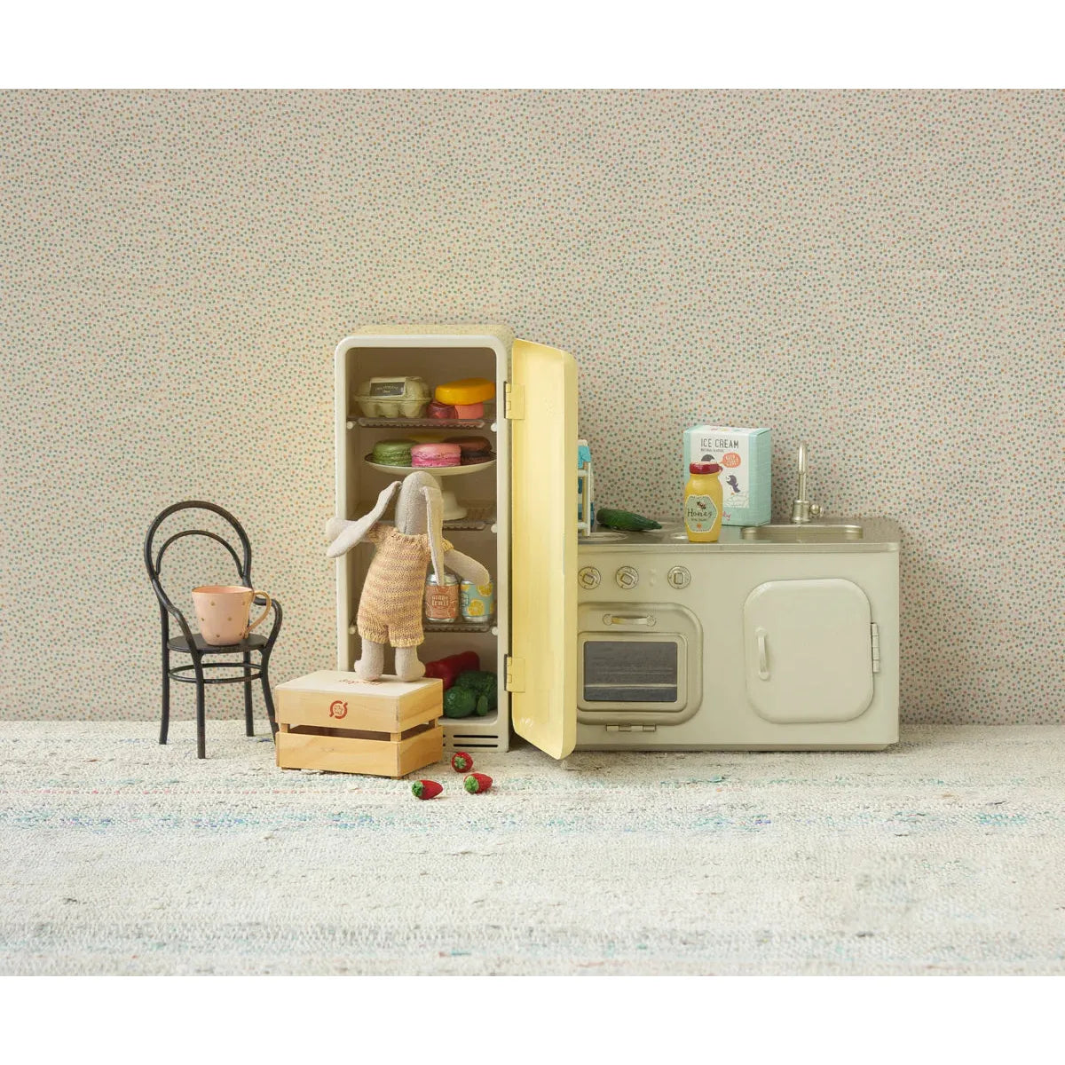 Maileg Miniature Fridge-- Yellow