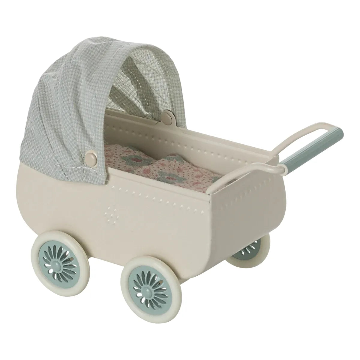 Maileg Pram with Baby Mouse -- Mint