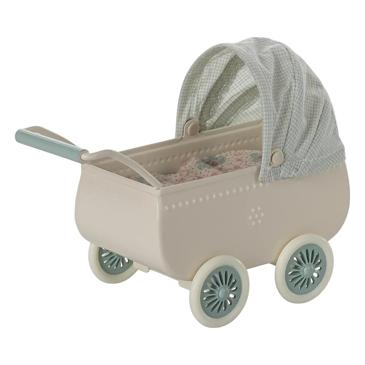 Maileg Pram with Baby Mouse -- Mint