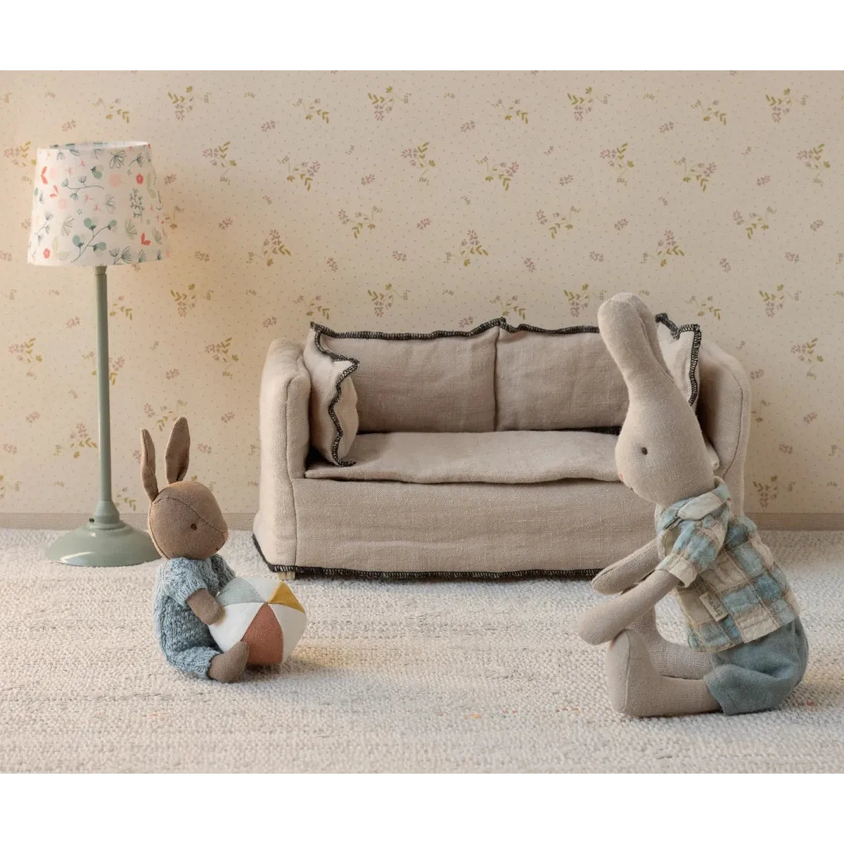 Maileg Rabbit Set-- Brown-- Blue