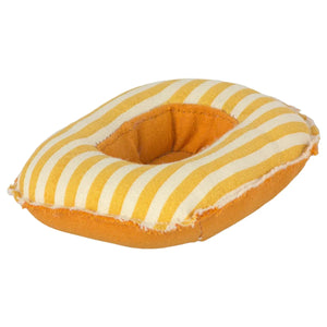 Maileg Rubber Boat, Small Mouse-- Yellow Stripe