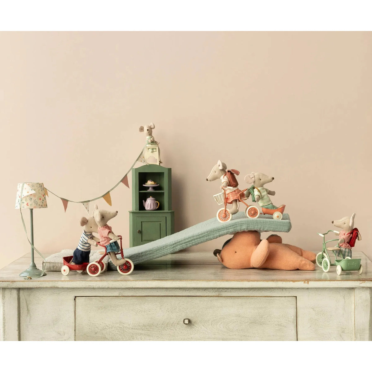 Maileg Tricycle Mouse, Big Sister -- Coral