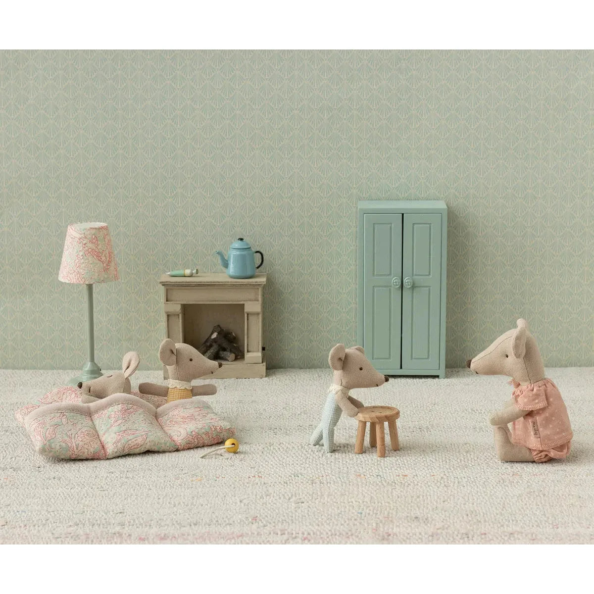 Maileg Triplets, Baby Mice in Matchbox-- Checker