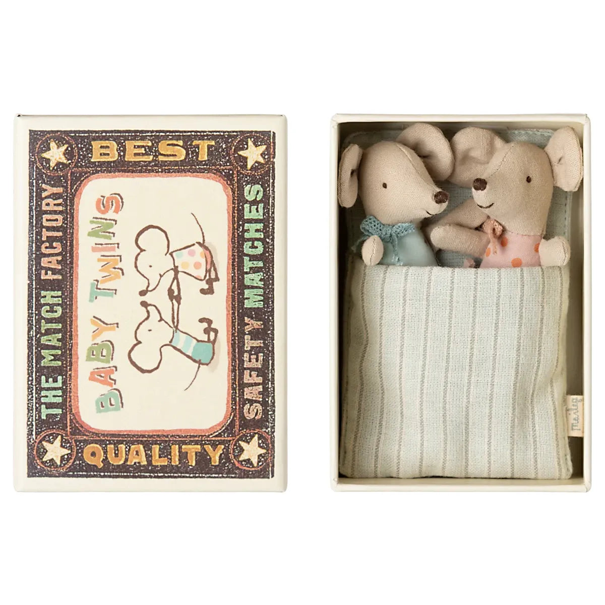 Maileg Twins, Baby Mice in Matchbox
