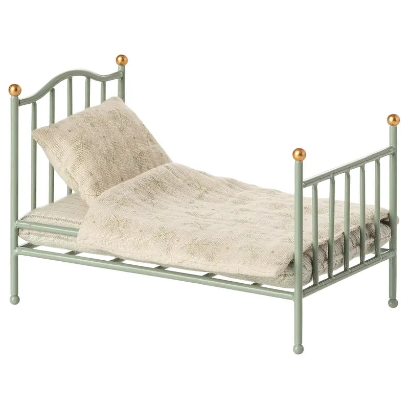 Maileg Vintage single bed, Mouse - Mint