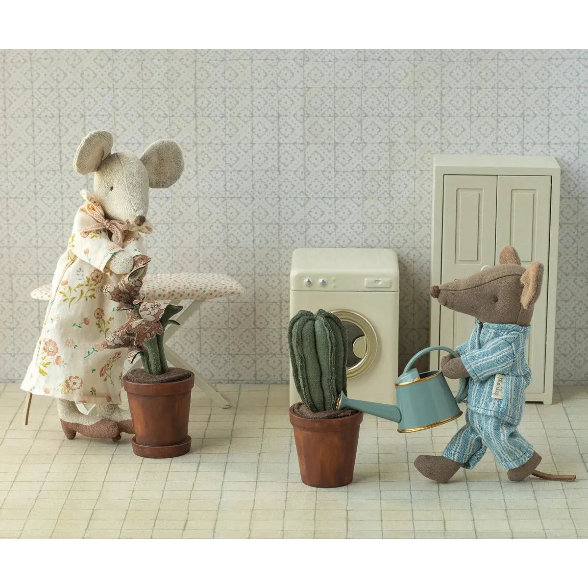 Maileg Watering Can, Mouse, in Light Blue