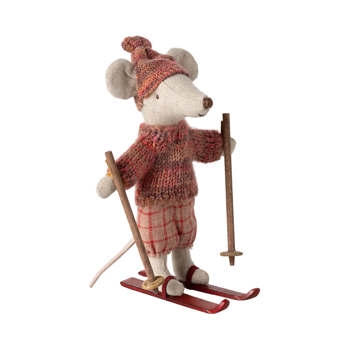 Maileg Winter Mouse with Ski Set, Big Sister- Rose