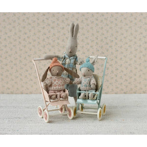 Maileg Winter Rabbit, Micro-- Sand-- Mint