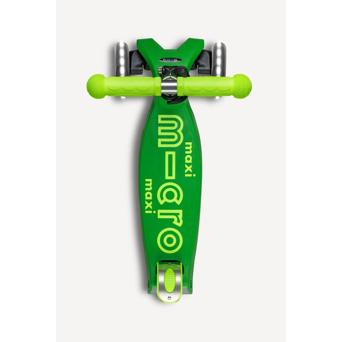 Micro Kickboard: Maxi Deluxe Foldable LED -- Neon Parrot Green