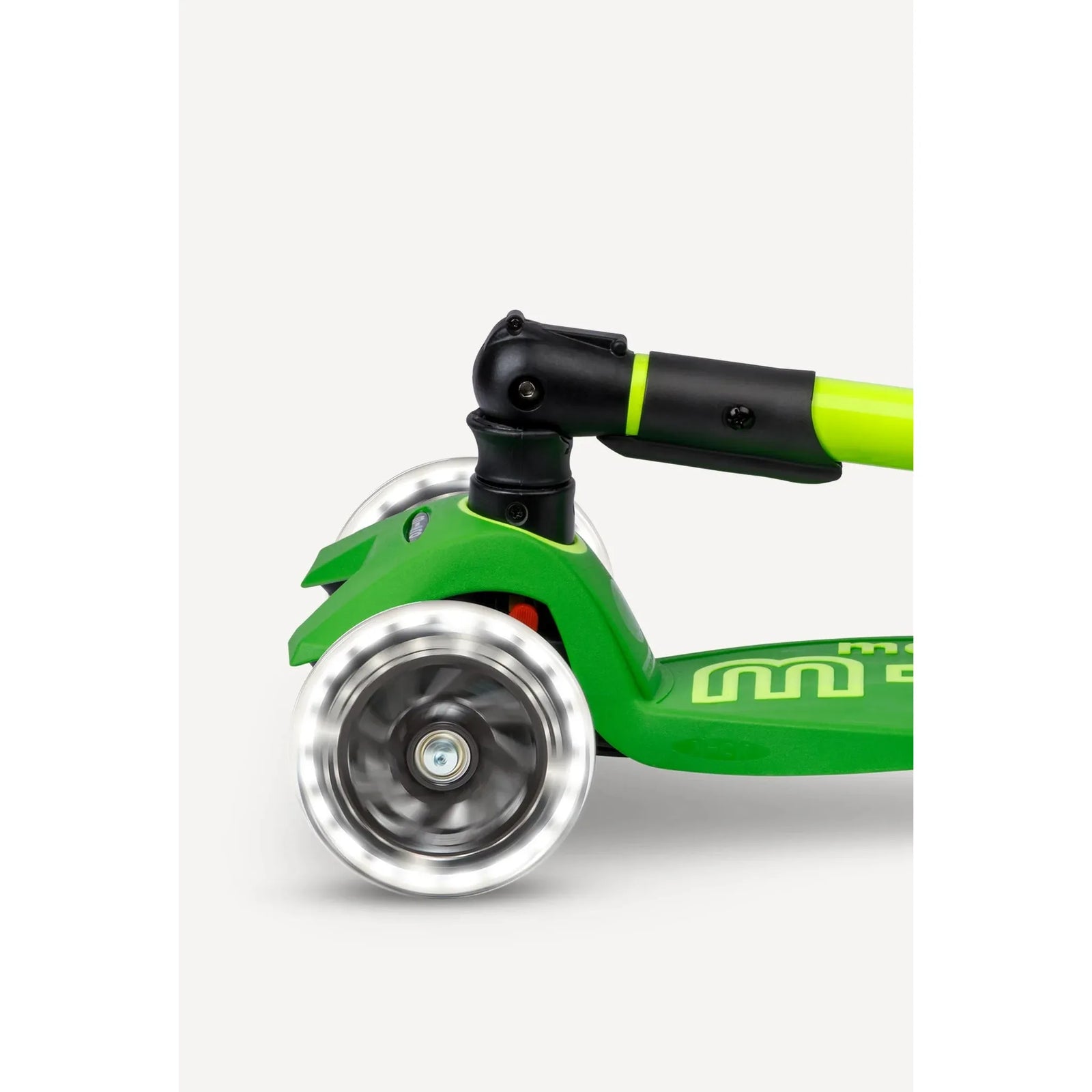 Micro Kickboard: Maxi Deluxe Foldable LED -- Neon Parrot Green