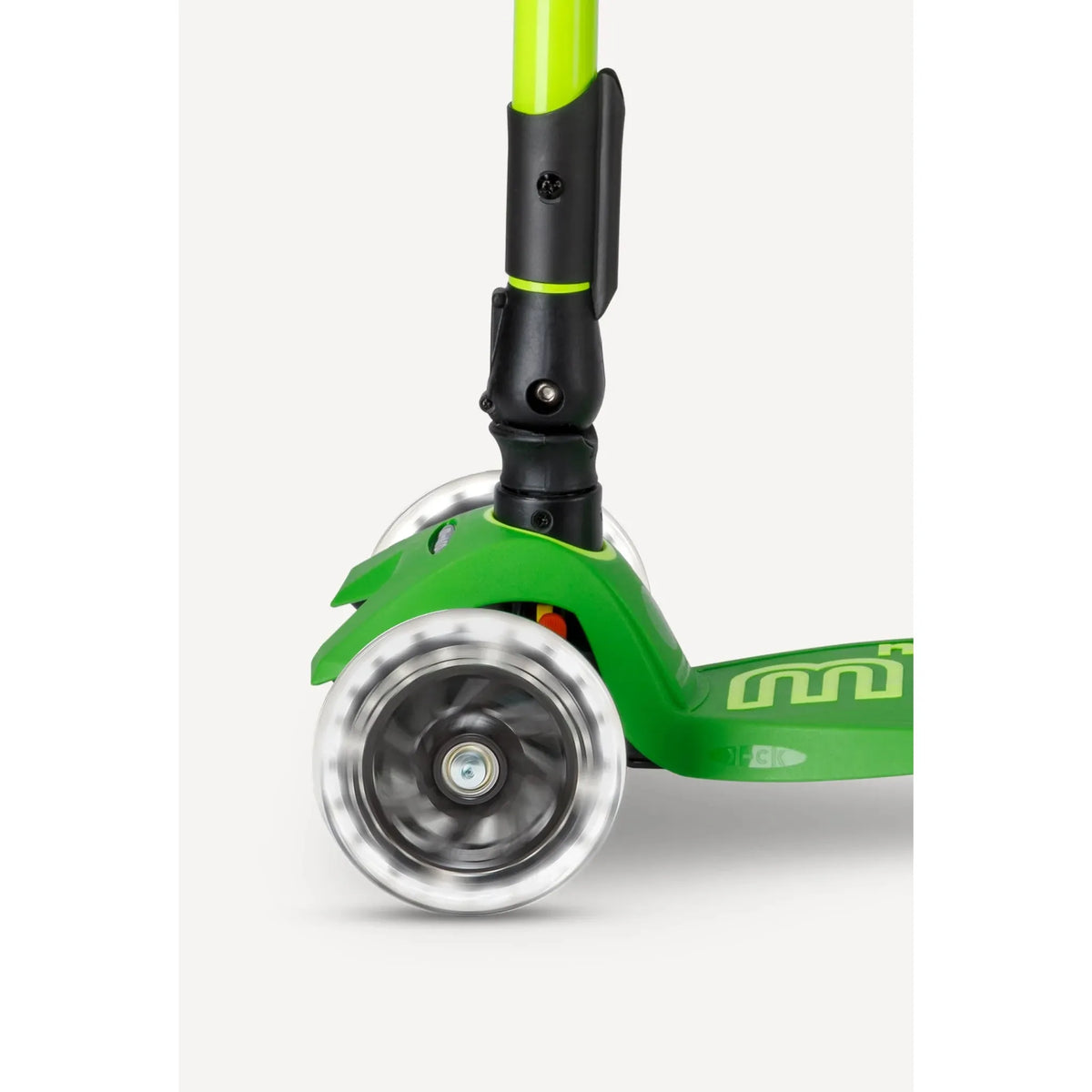 Micro Kickboard: Maxi Deluxe Foldable LED -- Neon Parrot Green