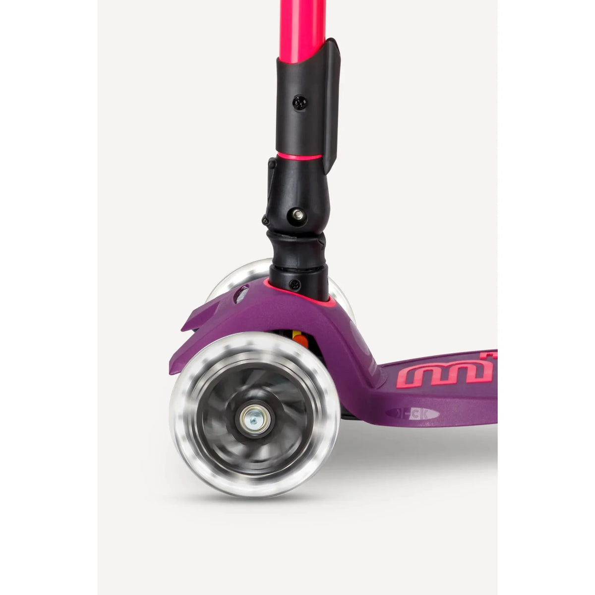 Micro Kickboard: Maxi Deluxe Foldable LED -- Neon Ultra Pink