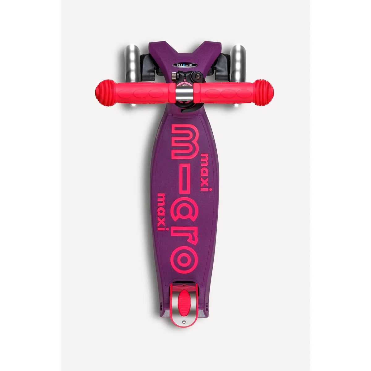 Micro Kickboard: Maxi Deluxe Foldable LED -- Neon Ultra Pink