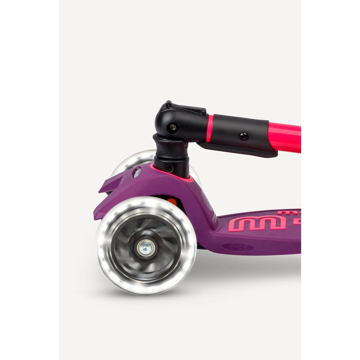 Micro Kickboard: Maxi Deluxe Foldable LED -- Neon Ultra Pink