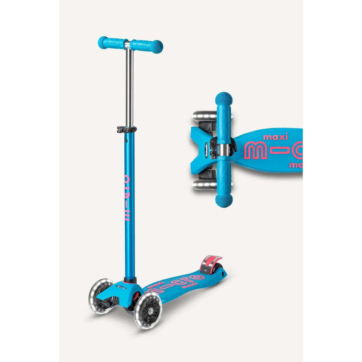 Micro Kickboard: Maxi Deluxe LED -- Aqua