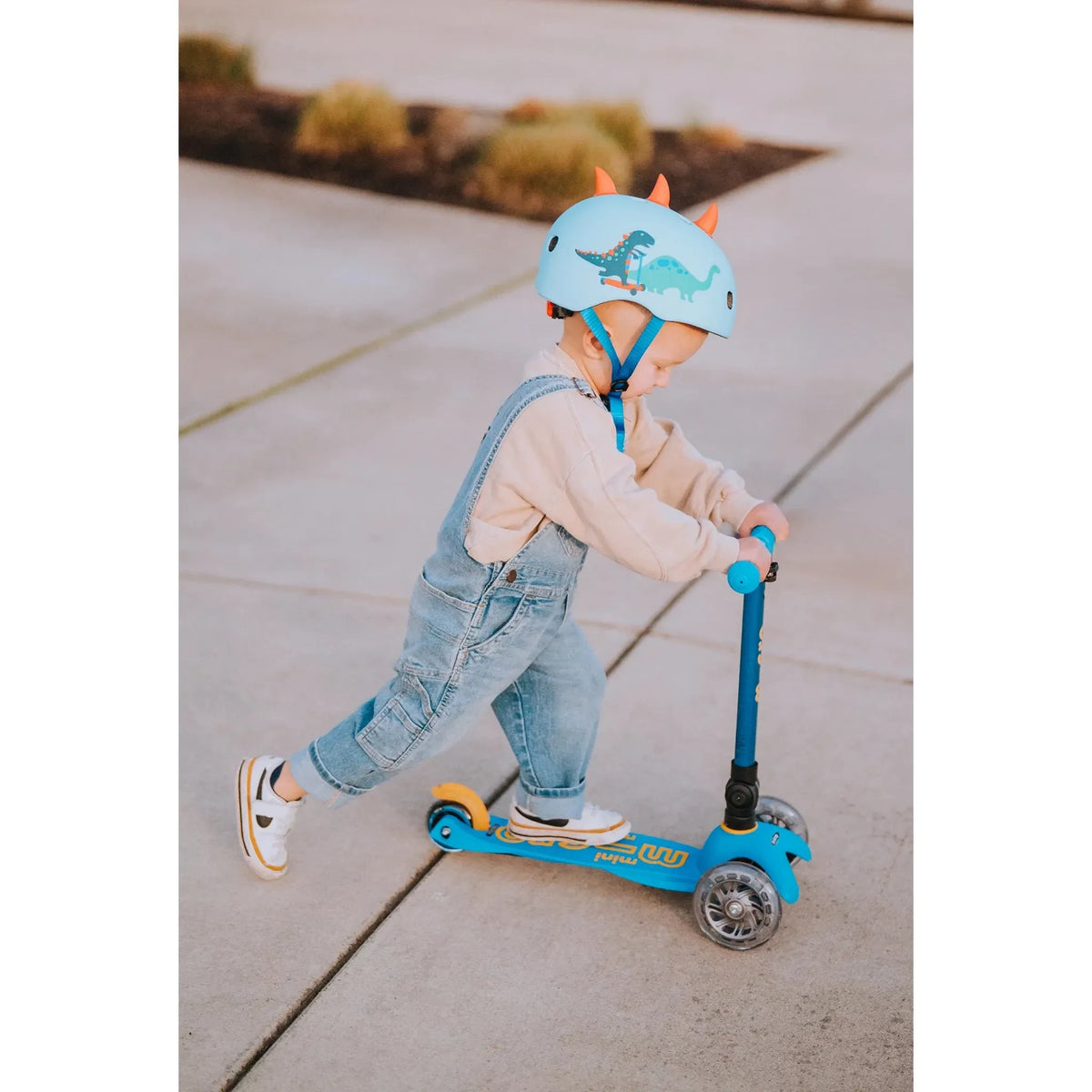 Micro Kickboard: Mini Foldable LED Scooter-- Ocean Blue